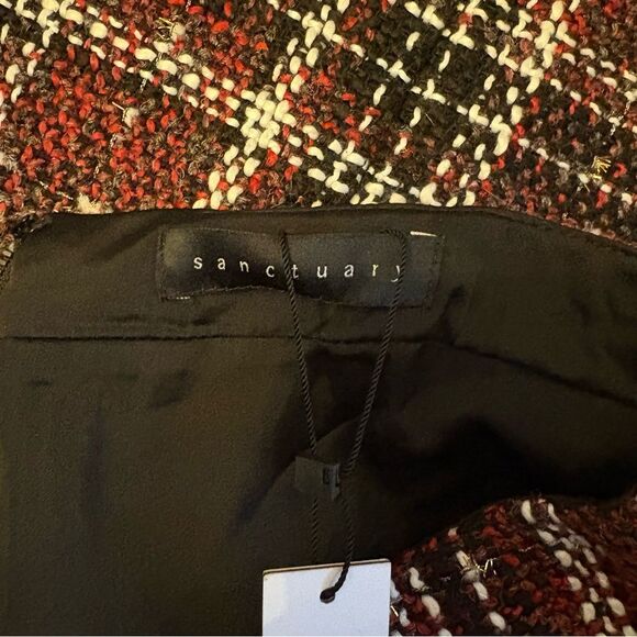 SANCTUARY NWT Red Plaid Tweed Mini Skirt, Size M - Picture 6 of 6